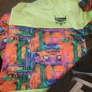 Disney Neon Sign Hooded Rash Guard - Yellow & Multicolor